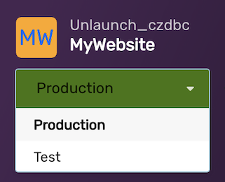 environment switcher dropdown